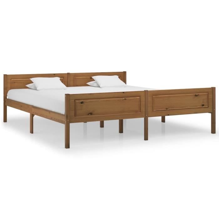 Nouvelle marque pin massif petit lit double de 4 pieds cadre et lattes ** mobilier en bois