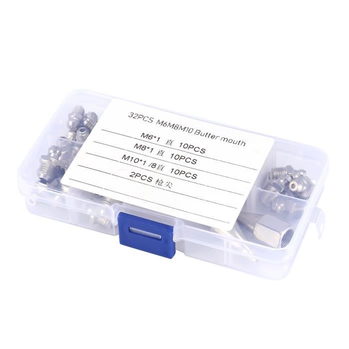Kit 170 Buses De Graissage M6/M8/M10 - Droites, 45°, 90° Pour Auto, Agriculture (Acier Galvanisé)