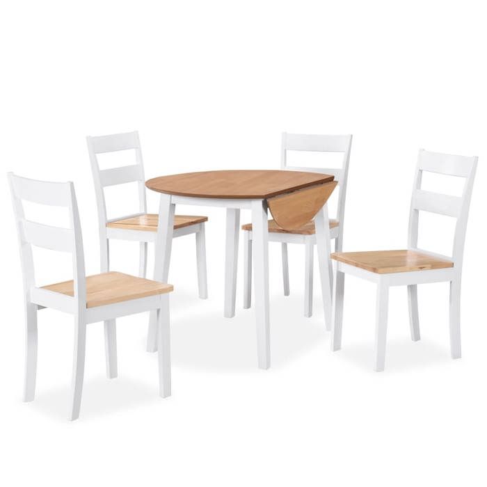vidaXL Hévéa Ensemble de Salle à Manger 5 pcs Table et Chaises de Repas Mobilier à Dîner Mobilier de Cuisine Intérieur 274943