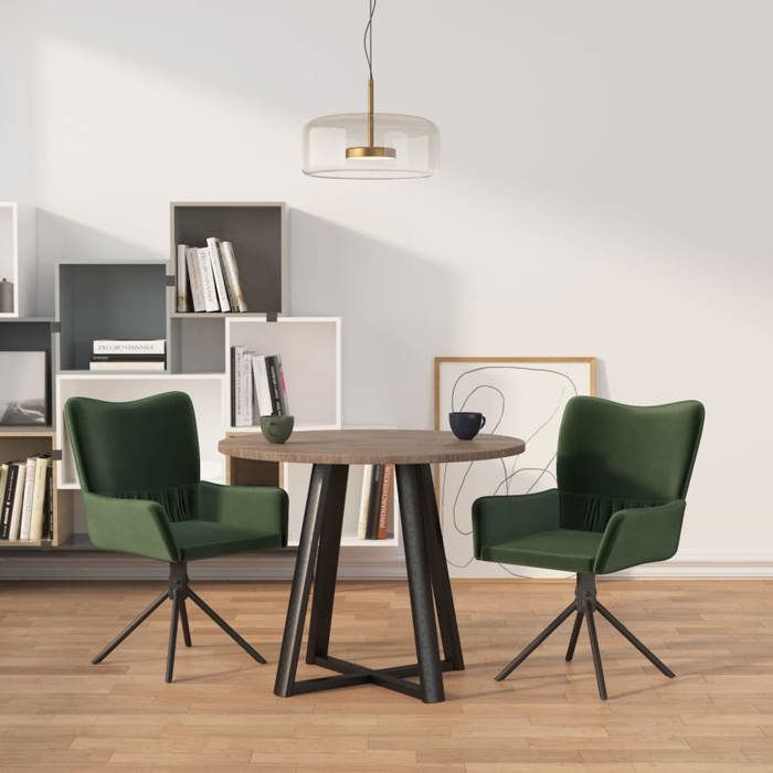 2 Chaises Pivotantes Gris Tissu VidaXL - Pour Salle à Manger, Cuisine, Neuf Sous Emballage