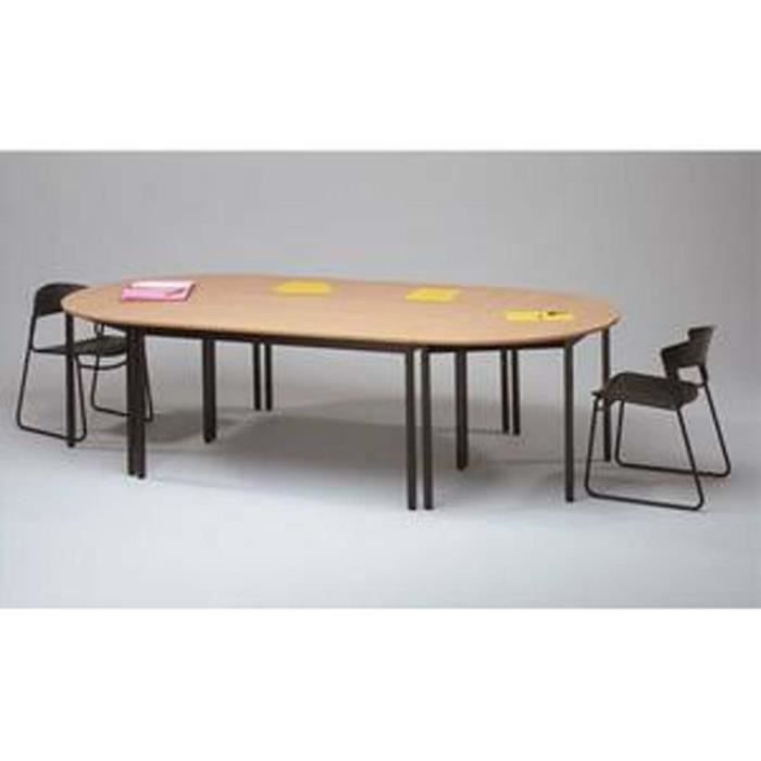 table polyvalente demi-rond diamètre 140 cm hêtre-noir