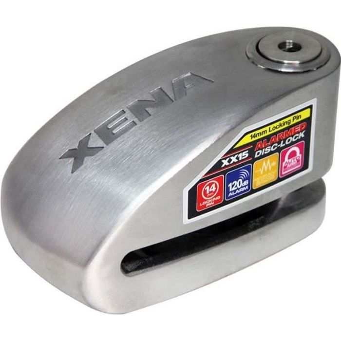 XENA - Antivol Moto Bloque Disque Alarme 120 DB XX15 Acier Ø14mm - Classe  SRA - Cdiscount Auto