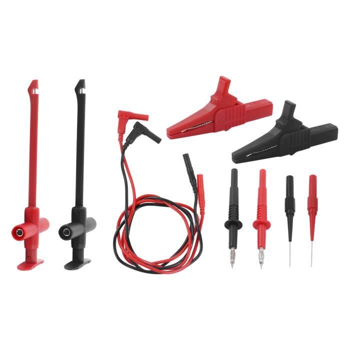 Lot De 4 Câbles De Test Pour Multimètre – Sondes Avec Crochets Et Connecteurs Rouge Et Noir, Marque Uxcell