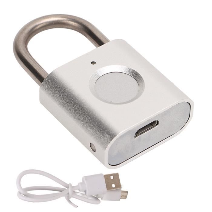 Cadenas intelligent Bluetooth portable à empreintes digitales, antivol sans clé, outil de sécurité IP65 pour porte, tiroir, valise (gris clair) | DE
