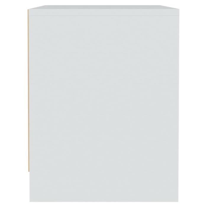 yaj - meubles - table de chevet blanc 45x34x44,5 cm aggloméré - dx1040