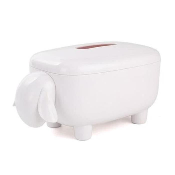 Boîte à Mouchoirs En Forme De Chat HUSHUI | Mignon Rangement Bureau | Noir Ou Blanc, 22x16x13cm | Décoration Maison
