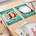 Set de table,Noël bonhomme de neige imprimer napperon de cuisine 42*32 lin caboteur tissu tapis de Table - Type 013-42cmx32cm-1