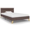 2203[Elégant]Cadre de lit avec LED Adulte enfant Contemporain,1-2 place,Structure de lit Durable & Confort Taupe Tissu 100 x 200 cm-1