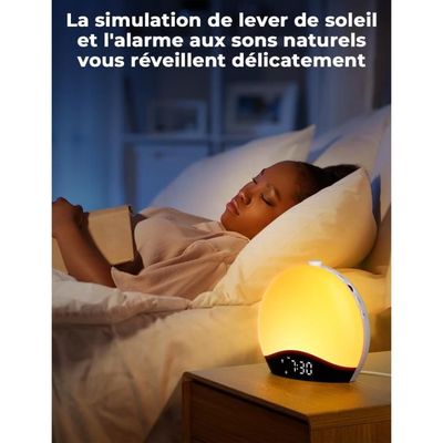 Lampe De Chevet LED LIORQUE Avec Réveil Simulateur D'Aube Et 30 Sons