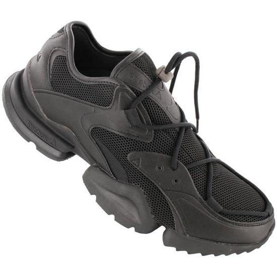 Baskets Reebok Classic Run R 96 Hommes Noir Textile et Cuir Lacets Noir Cdiscount Chaussures
