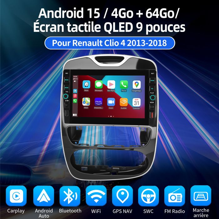 Autoradio Android pour Renault Clio IV - ESSGOO - 10,1'' Écran - 4Go ...