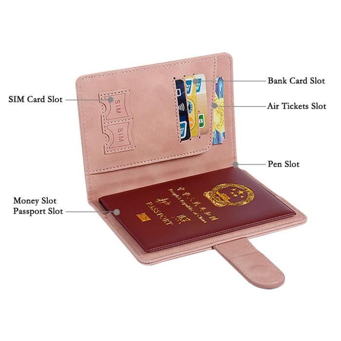 Porte-Cartes avec Blocage RFID Protege Passeport, Pochette