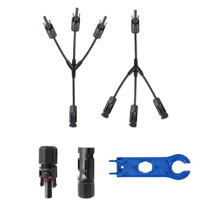 Connecteur Photovoltaïque étanche IP67 – 1000V, Diode De Blocage, 2 Pôles, Pour Panneaux Solaires