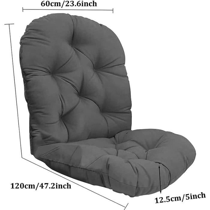 MCNDSI Coussin De Chaise à Bascule Pivotante – Rembourrage Épais 120x60 Cm, Lavable, Pour Fauteuil Rotin Jardin