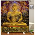Accessoires salle de bain,Zen rideau de bain 3D imperméable Polyester rideaux de douche bouddha Statue - Type tp296 - 165cmx180cm-2