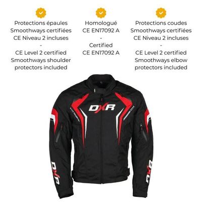 OutletMOTARD Veste Moto Été Homme Respirante – Protections CE Épaules, Coudes & Dos – Blouson Imperméable 4 Saisons