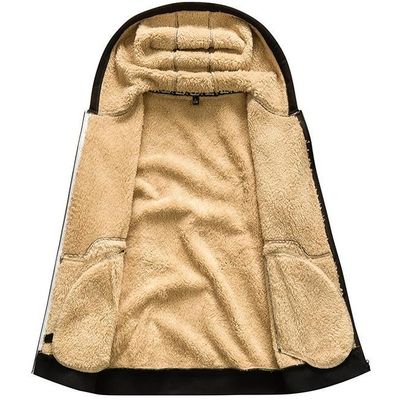 Sweat Homme Polaire à Capuche Zippé TOMEEK - Veste Hiver Chaude Sherpa Avec Poches