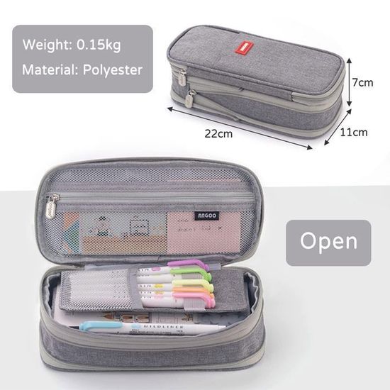 Trousse Enroulable 24 Trous Pour Crayons - Grande Capacité, Toile Résistante - Motif Arbre Noir Et Blanc - Pour école/art