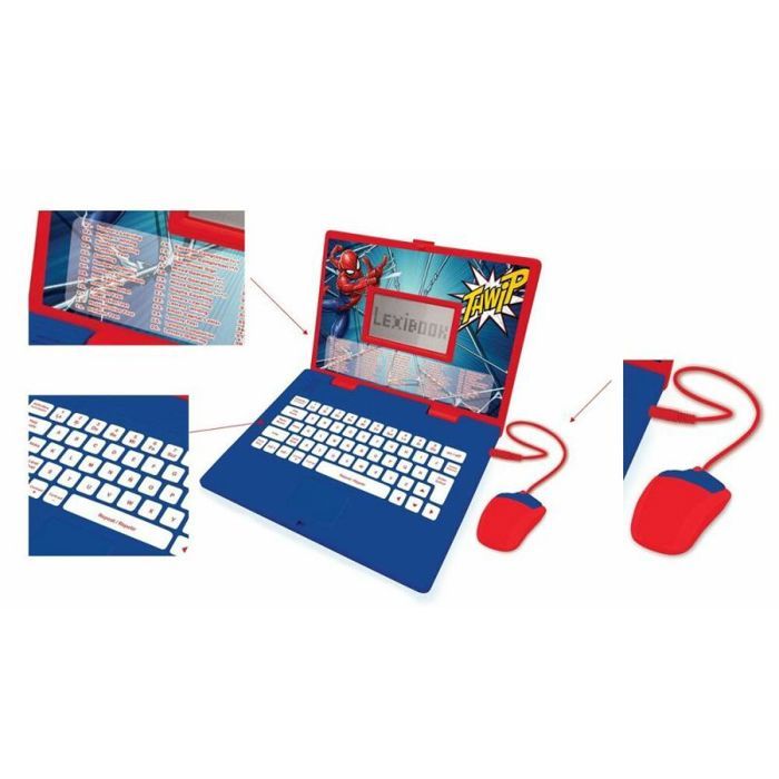 Ordenador Educativo Lexibook Spider-Man – Bilingüe Francés/neerlandés, 124 Actividades Con Piano Y Ratón