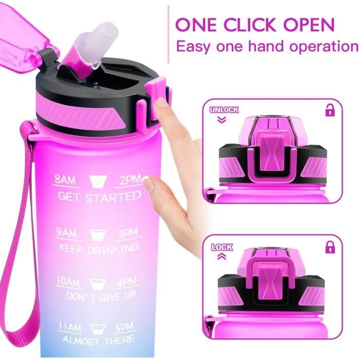 Motswedi Gourde Sport, 1000ml Anti-Fuite, Gourde Avec Paille, Sans BPA