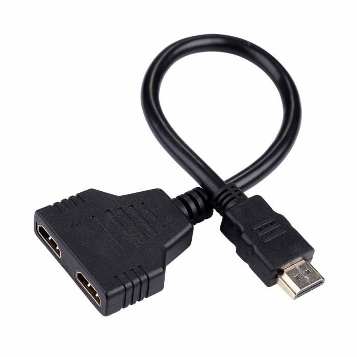 INECK® Prise HDMI 1 mâle vers Double HDMI 2 femelle Y adaptateur de câble  de répartiteur LCD LED HD TV - Cdiscount TV Son Photo