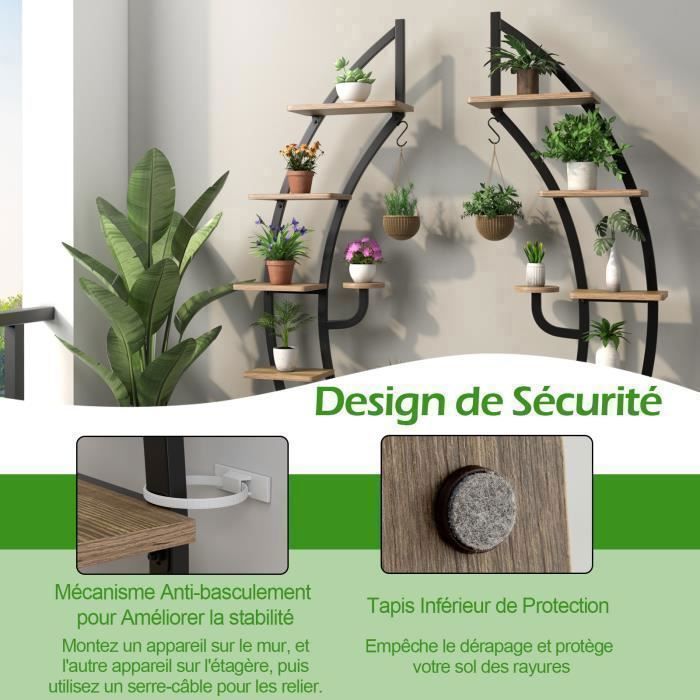 Étagère Plantes Aluminium 2 Niveaux - Support Pots De Fleurs Intérieur/extérieur, 150kg