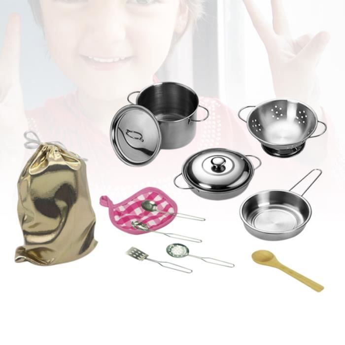 12 pièces articles ménagers jouets en acier inoxydable éducatif créatif  semblant ustensiles de cuisine de Pots DINETTE - CUISINE - Cdiscount Jeux -  Jouets