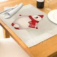 Set de table,Noël bonhomme de neige imprimer napperon de cuisine 42*32 lin caboteur tissu tapis de Table - Type 013-42cmx32cm-3
