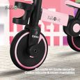 FableKids Tricycle 7in1 Enfant Tricycle Course Enfant Guidon Vélo Bébé Poussette | Guidage Parent | Porte-Gobelet | Sonnette | Rose-3