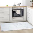 MARBRE - Tapis de cuisine imprimé marbre tendance résistant à l'eau 45 x 120 cm Blanc-3
