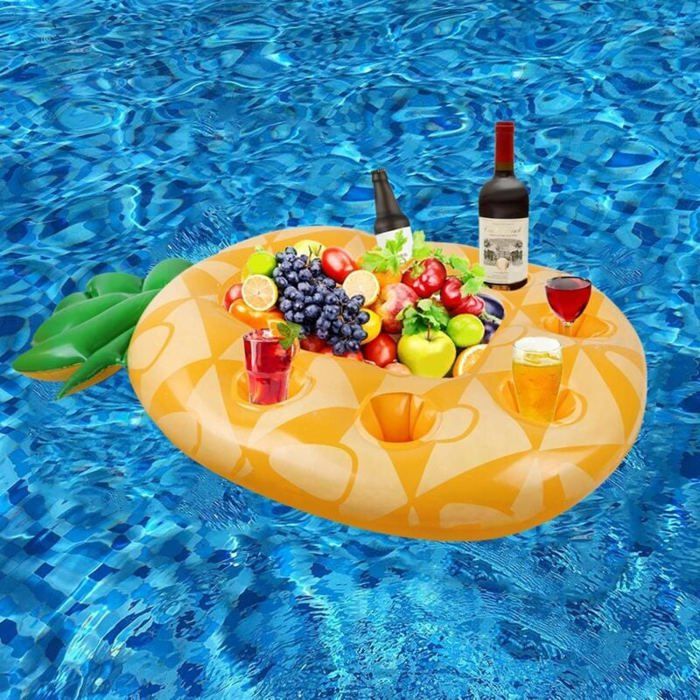 HIULLEN Plateau Flottant Piscine Gonflable – Porte-Boissons Et Collations Avec 8 Emplacements – Bar Flottant Pour Fêtes D’Été