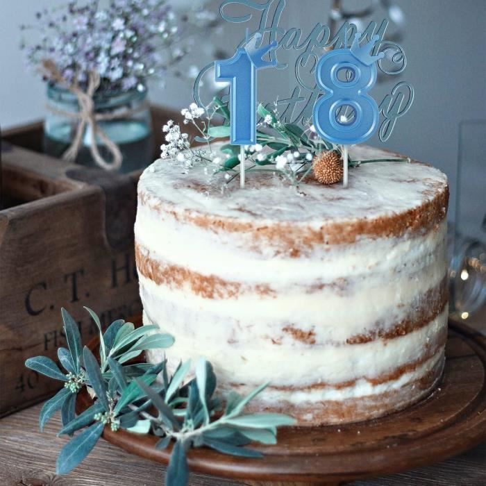 Bougie d'anniversaire avec numéro 3 - Bleu - Bougie de chiffre d' anniversaire : : Cuisine et Maison