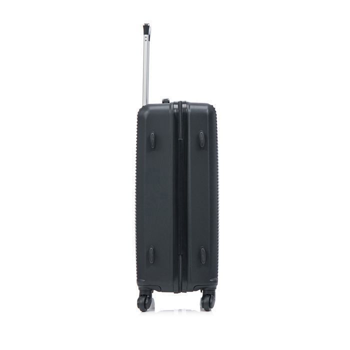 Valise Cabine 55x35x25 Cm Avec Compression Sous Vide - Compatible Ryanair - Set 4 Valises Rigides + Pompes - Noir