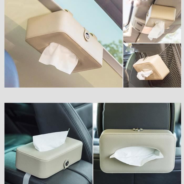 Boîte à mouchoirs pour voiture Porte-mouchoirs en cuir de luxe