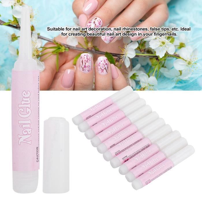 Colle Pour Faux Ongles - Séchage Rapide - Lot De 10 Flacons Coscelia