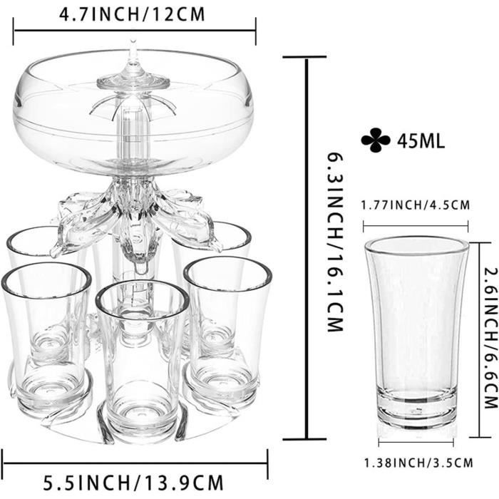 LOT DE 6 Verres à Shot, Plateau De Service En Vrac Avec Verre à Shot 50 Ml... EUR 94,92