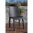 Dmora - Chaise d’extérieur Trieste, Siège de jardin, Chaise pour table à manger effet rotin, 48x55h86 cm, Anthracite-0