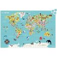 Puzzle 500 pièces - VILAC - Carte du monde - Voyage et cartes - Jaune - Enfant-0