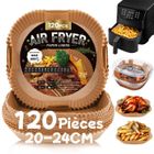 BALITTA 120 Pièces Papier Cuisson Air Fryer, 20x24CM Carré Papier Sulfurisé-100%Food-Grade BPA gratuit