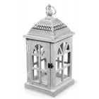 DECORATION D'AUTREFOIS Lanterne Bois Cerusé Blanc 20x20x46cm - Blanc - Décoration d'Autrefois