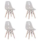 EGOONM Lot de 4 chaises Style Nordique Bois Chaise de Salle à Manger, Gris fumé