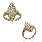 BIJOUXIA Bague Marquise Plaqué or 18 Carats Bijoux - Cristal - Doré - Femme