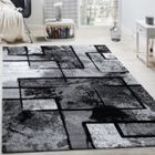 Paco Home Tapis Design Moderne Poils Ras Abstrait Peintures Effet Noir Gris Anthracite 240x340 cm
