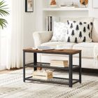 VASAGLE Table Basse Vintage,Table d’appoint, Étagère de Rangement en Treillis, 73 x 30 x 45 cm, Style industriel LBS73X
