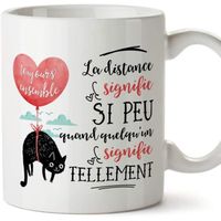 Mug Tasse Saint Valentin (Je t'aime) - la distance signifie si peu - Idées Cadeaux Romantique pour Amoureux Petits Amis Copains 1