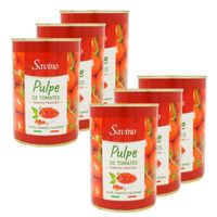 Savino - Lot 6x Pulpe de tomate en dés - Boîte 385g