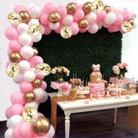 Guirlande Ballons Blanc Rose Transparents Or Arche Ballons Rose Or Blanc pour Décoration Fête Nouvel An, Mariage, Anniversaire