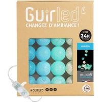 Guirlande lumineuse boules coton LED USB - Veilleuse bébé 2h -  3 intensités - 24 boules 2,4m - Horizon