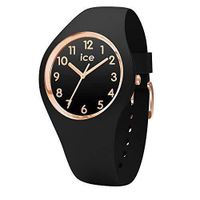 ICE-Watch -   - Ice Glam Black Rose-Gold Numbers - Montre Noire pour Femme avec Bracelet en Silicone - 014760 (Small)