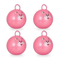 Hüpfball Kinder - RELAXDAYS - Hase - Mit Griff - Drinnen und Draußen - Weich - 45 cm Durchmesser - Pink